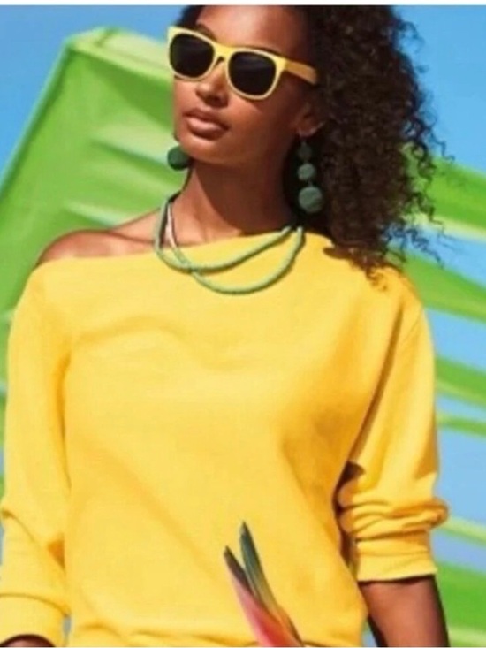 CAbi Sweaters - CABI Women's Bright Yellow Off-Shoulder Sweater Style#6167